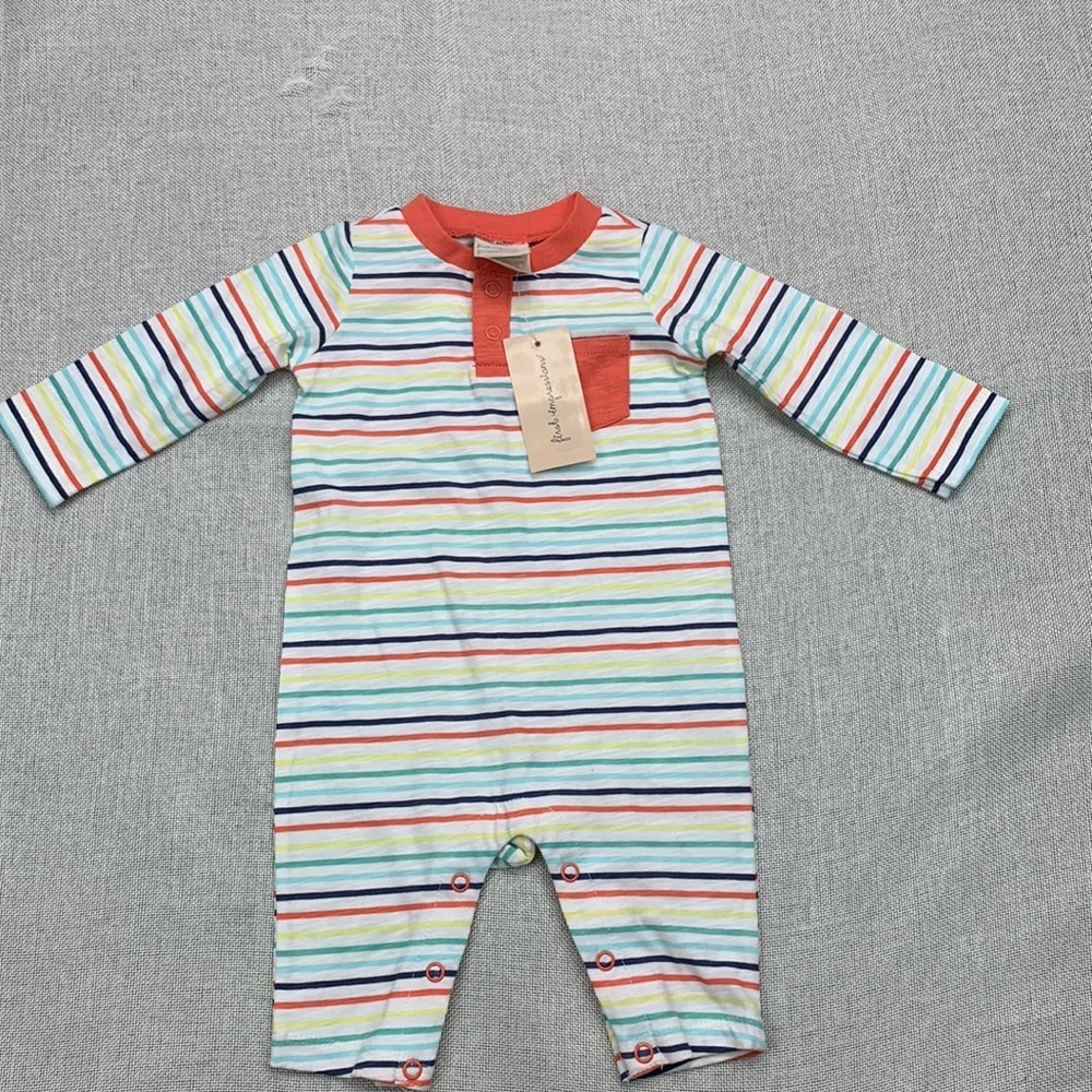 First Impressions Baby Boys Striped Coverall Size 0-3 months